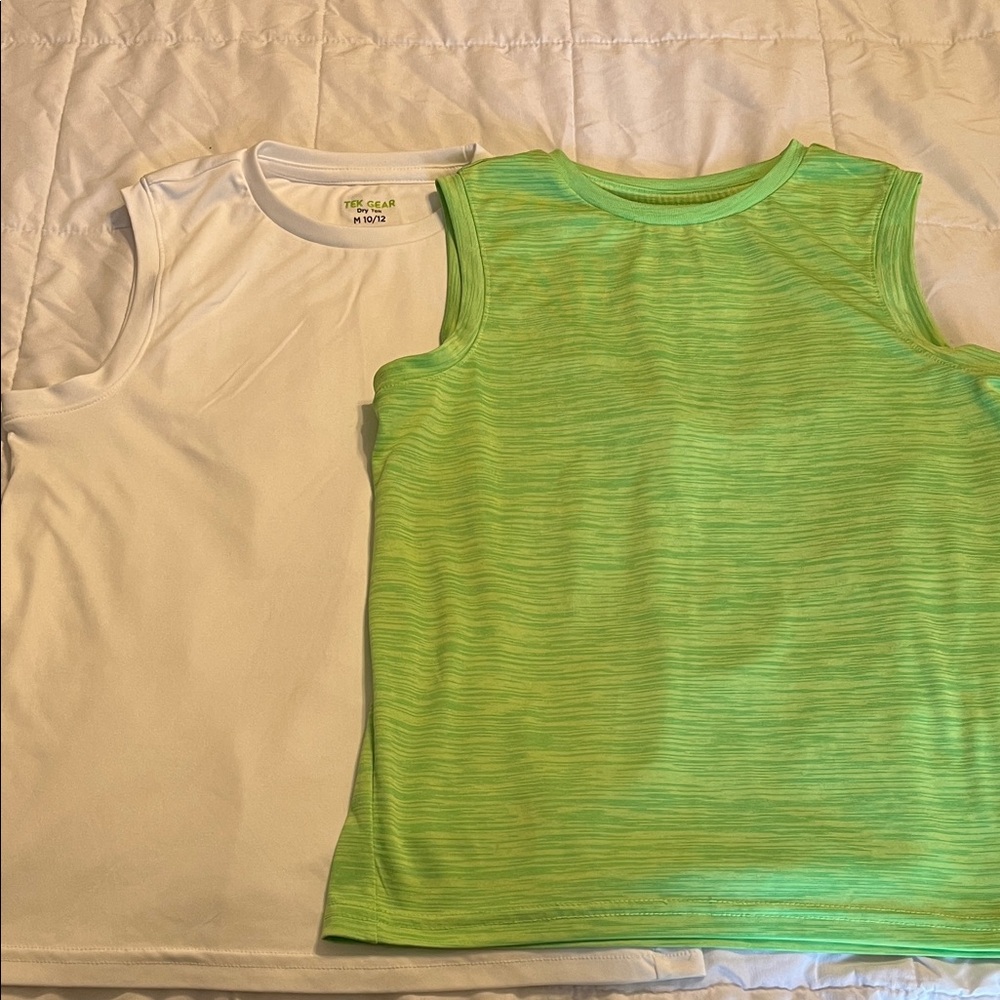 Tek Gear Kids Tank Tops - White and Green